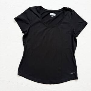 Gu Black Short Sleeve T-Shirt Scoop Neck, Size Small